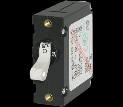 Breaker, A, 1 Pole Wht-Toggle AC-DC 5A