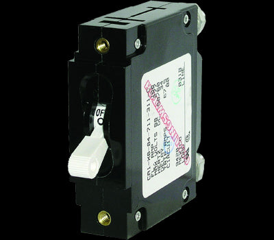 Breaker, C, 1 Pole Wht-Toggle AC-DC 15A