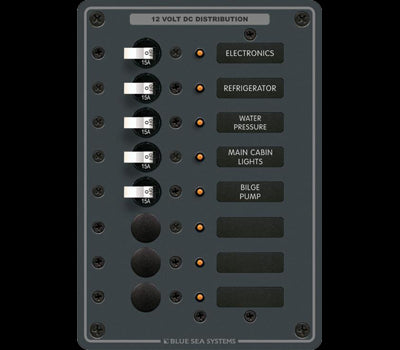 Std DC Wht Togl, 5-15A, 3-Open w-o Meter