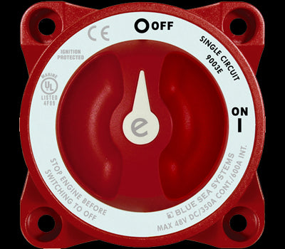 E Ser. Batt Sw, 1 Ckt On-Off, Red