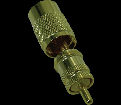 Gold Mini-UHF Male to UHF Male Adapter