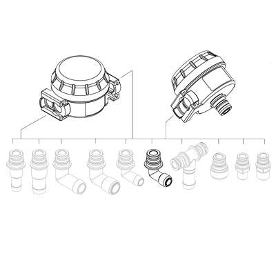 KlickTite Port Conn, 90deg 1-2" Hose