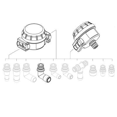 KlickTite Port Conn, 90deg 3-4" Hose