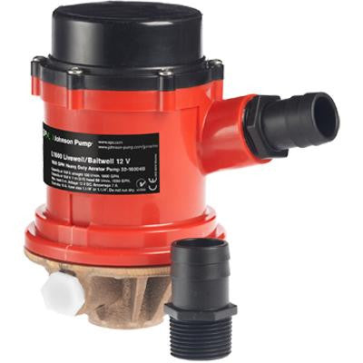 Livewell Pump, 1600 GPH, 12V, with Inlet