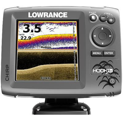 Fishfinder, Hook-5X Mid-Hi-DownScan Xdcr