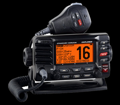 VHF, Explorer GPS, Opt. Remote, Black